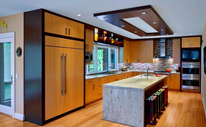 Дизайн потолка на кухне (4)
