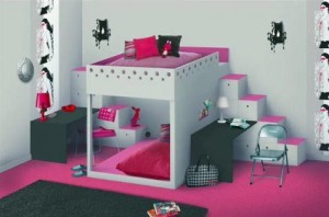 розовый цвет в детской комнате для девочки 006