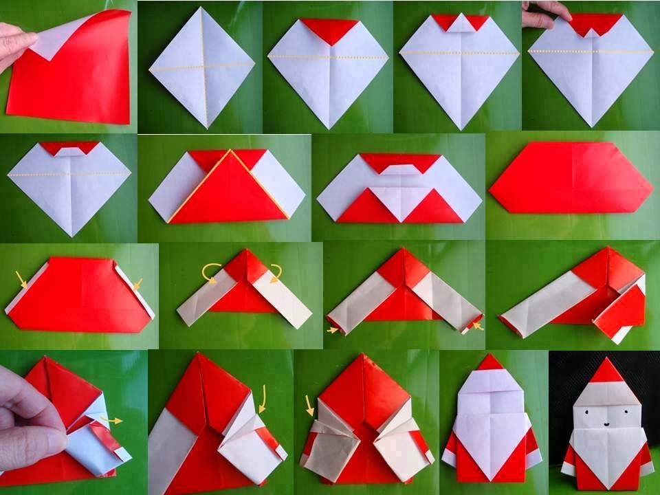 Оригами из бумаги Дед Мороз