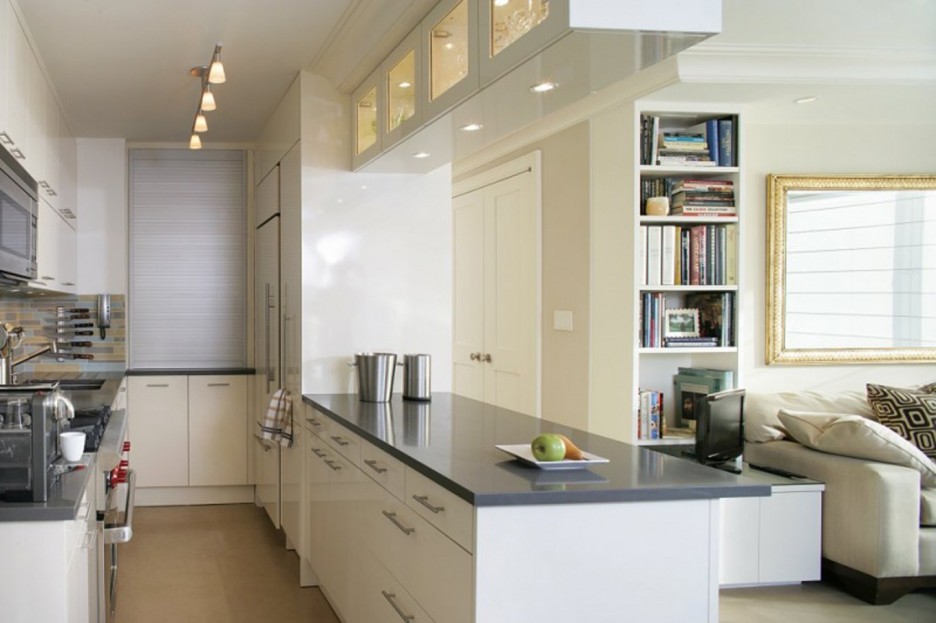 Дизайнеры предпочитают разделять квартиры-студии на 2 зоны: гостиную и кухню