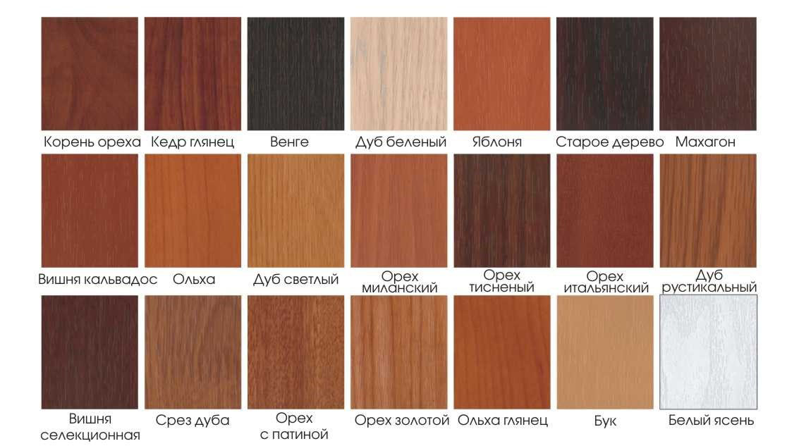 Разнообразные оттенки древесины